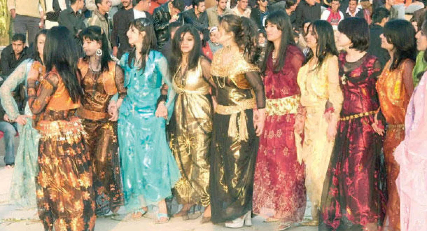 جانب من احتفالات نوروز الكردية في أربيل («الشرق الأوسط»)