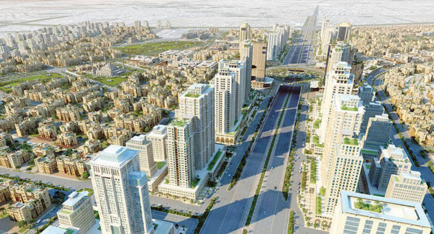 مخطط تخيلي لمدينة المعرفة وهي إحدى أبرز المدن الذكية الجاري تشييدها في السعودية (واس)