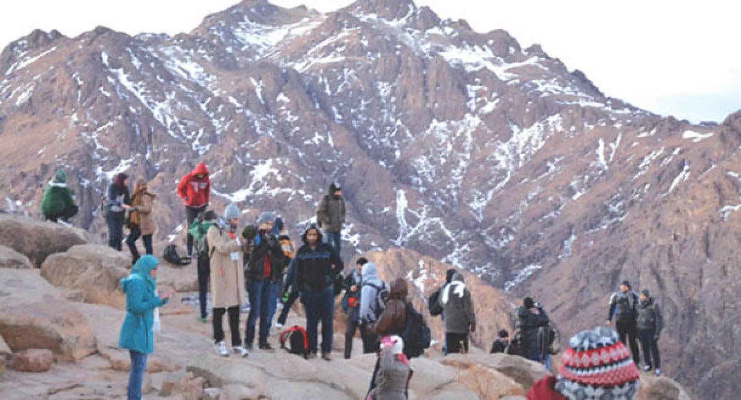 أعلى جبال سانت كاترين.. وتظهر عليها الثلوج