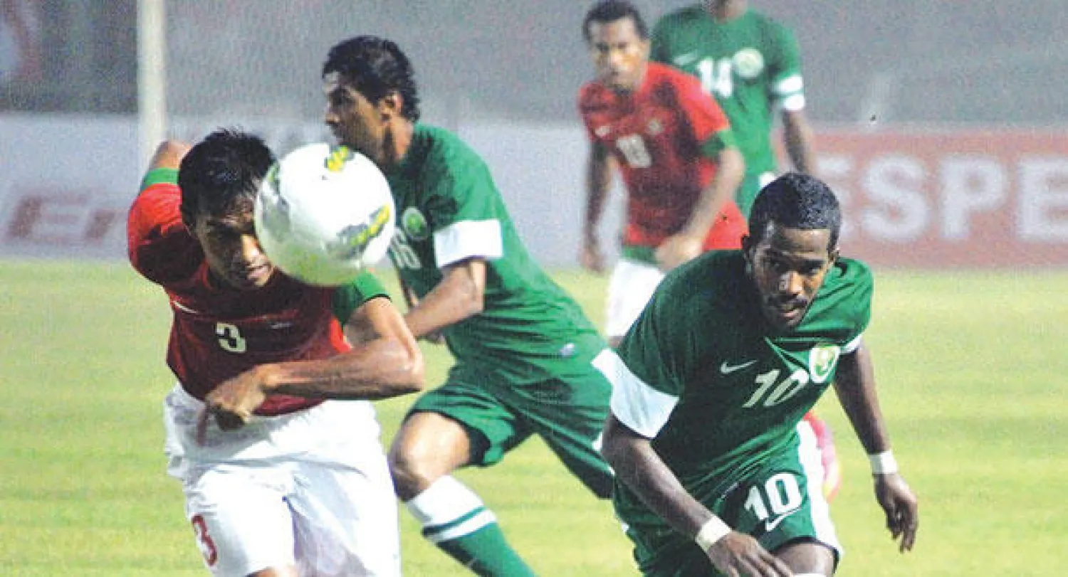 جانب من مباراة إندونيسيا والسعودية التي جرت مؤخرا في جاكرتا