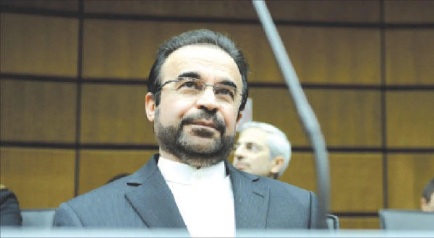 السفير الإيراني لدى الوكالة الدولية للطاقة الذرية رضا نجفي في فيينا أمس (إ.ب.أ)