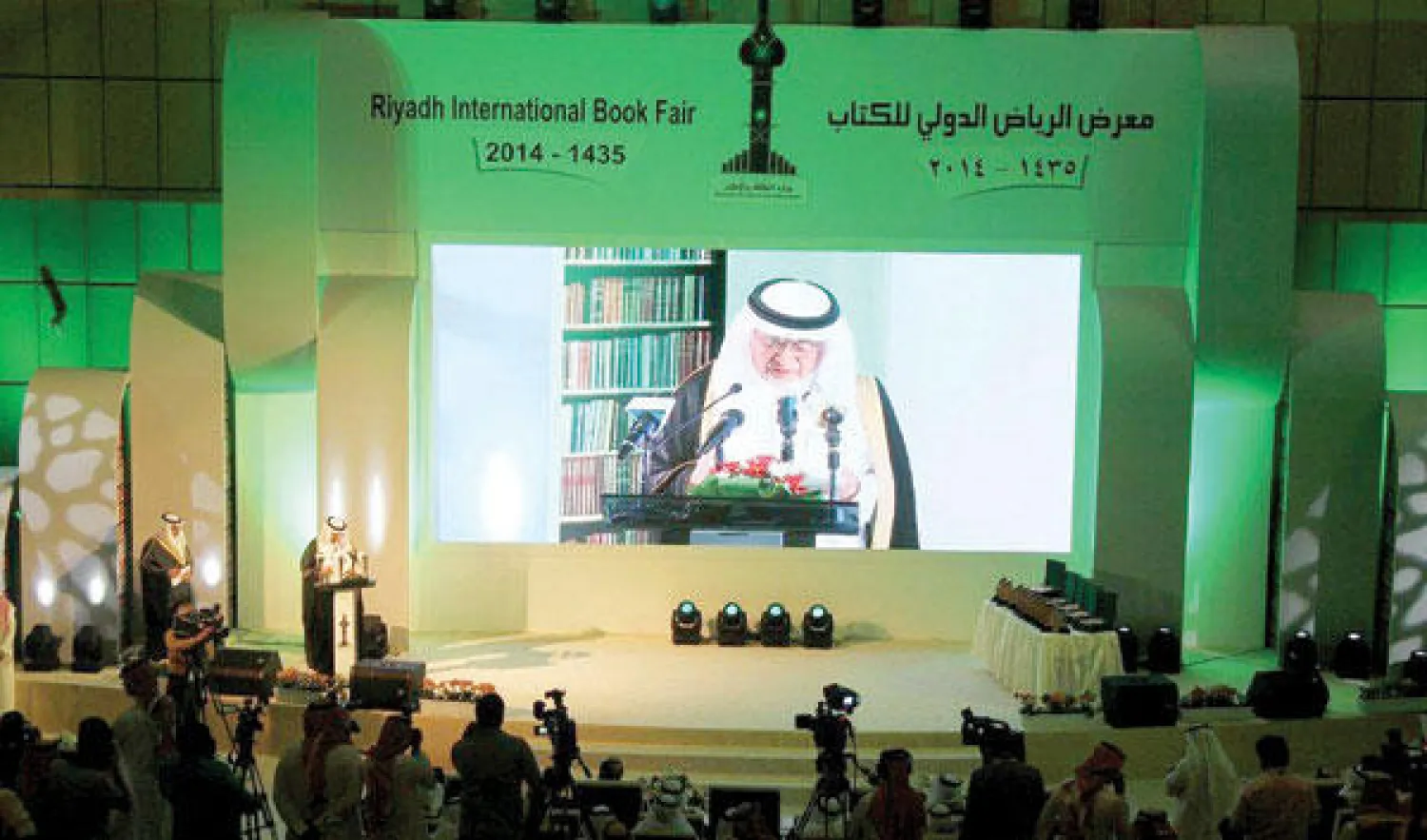 وزير الثقافة والإعلام السعودي خلال كلمته بعد تدشينه انطلاق معرض الرياض الدولي للكتاب (تصوير: إقبال حسين)