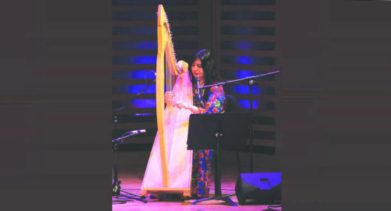 عازفة الهارب والمغنية الكردية تاراجاف (تصوير: جيمس حنا)