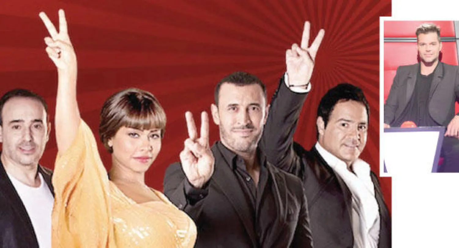 عاصي الحلاني وكاظم الساهر وشيرين وصابر الرباعي حكام «ذا فويس» بنسخته العربية .. وفي الإطار المغني العالمي ريكي مارتن في النسخة الاسترالية