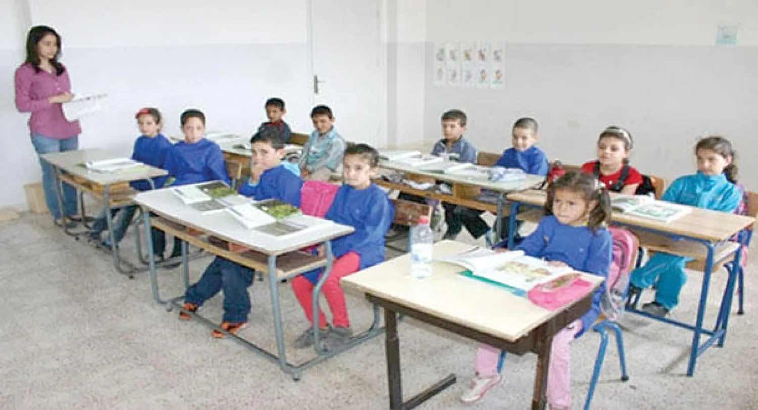 تلاميذ في أحد الفصول الدراسية في لبنان («الشرق الأوسط»)
