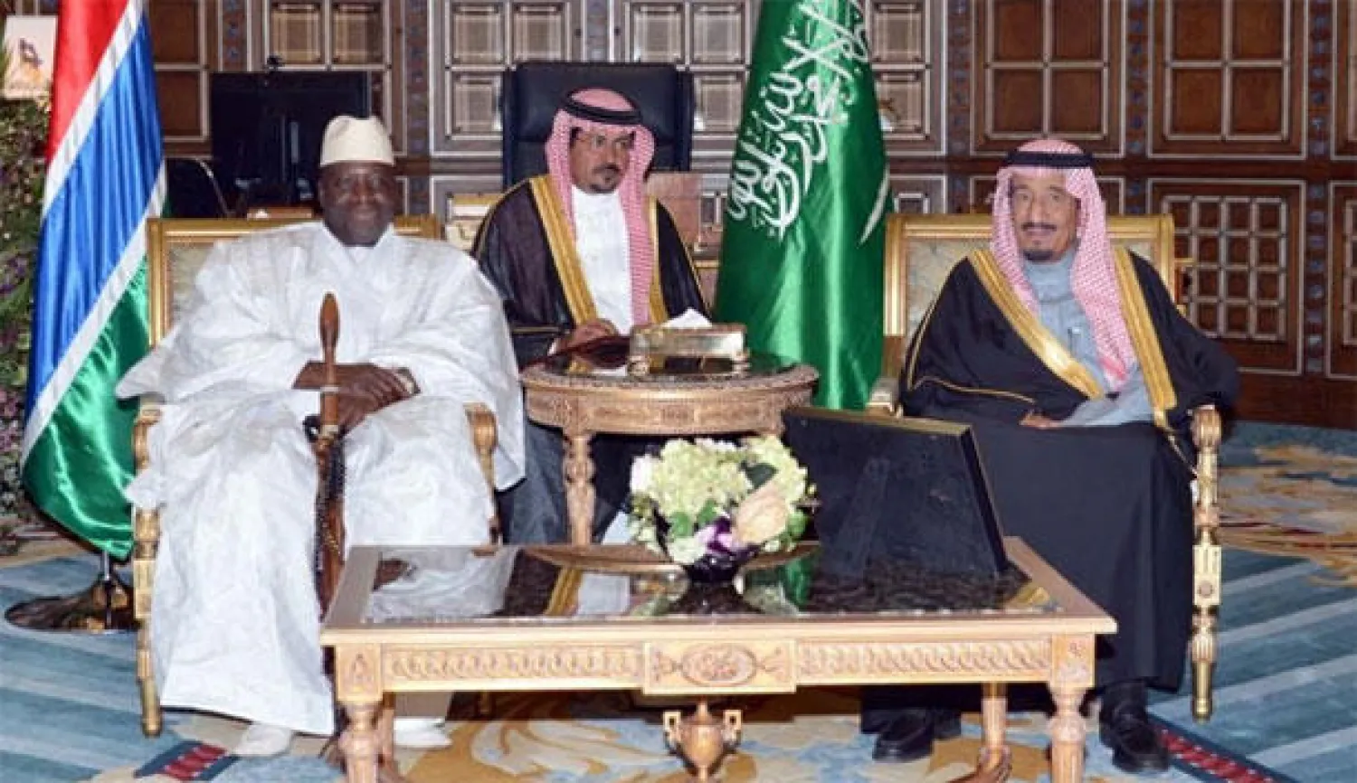 ولي العهد السعودي يستقبل الرئيس الغامبي يحيى جامع (واس)