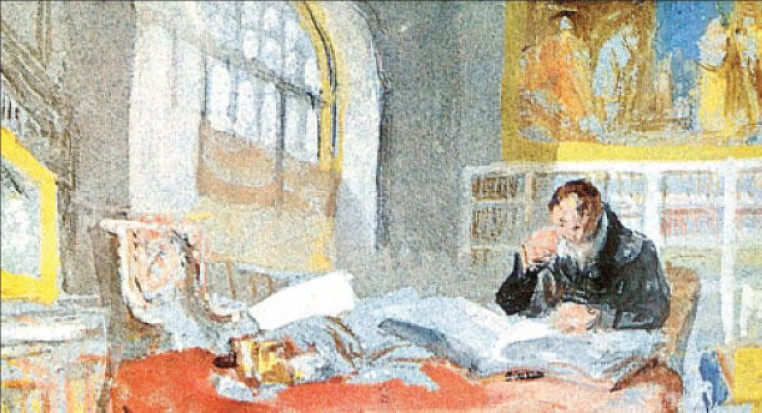 الفنان البريطاني جوزيف تيرنر  في مرسمه