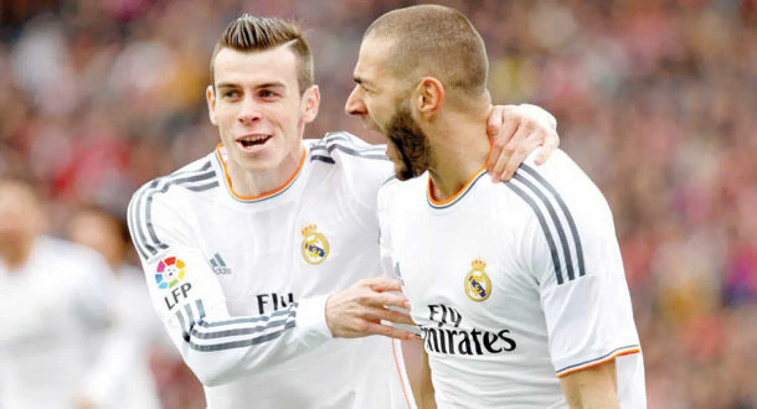 غاريث بيل وبنزيمة  نجما الريال (رويترز)