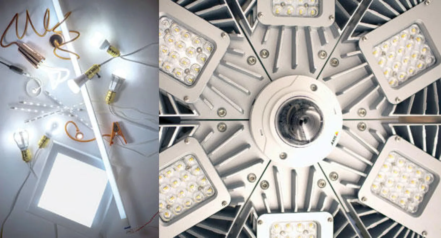 نظام مراقبة بمصابيح «إل إي دي» من شركة «سينستي سيستم» ترصد حركة الموجودين وترسل بيانات عنهم عبر الشبكات اللاسلكية  -  مجموعة من مصابيح «إل إي دي»