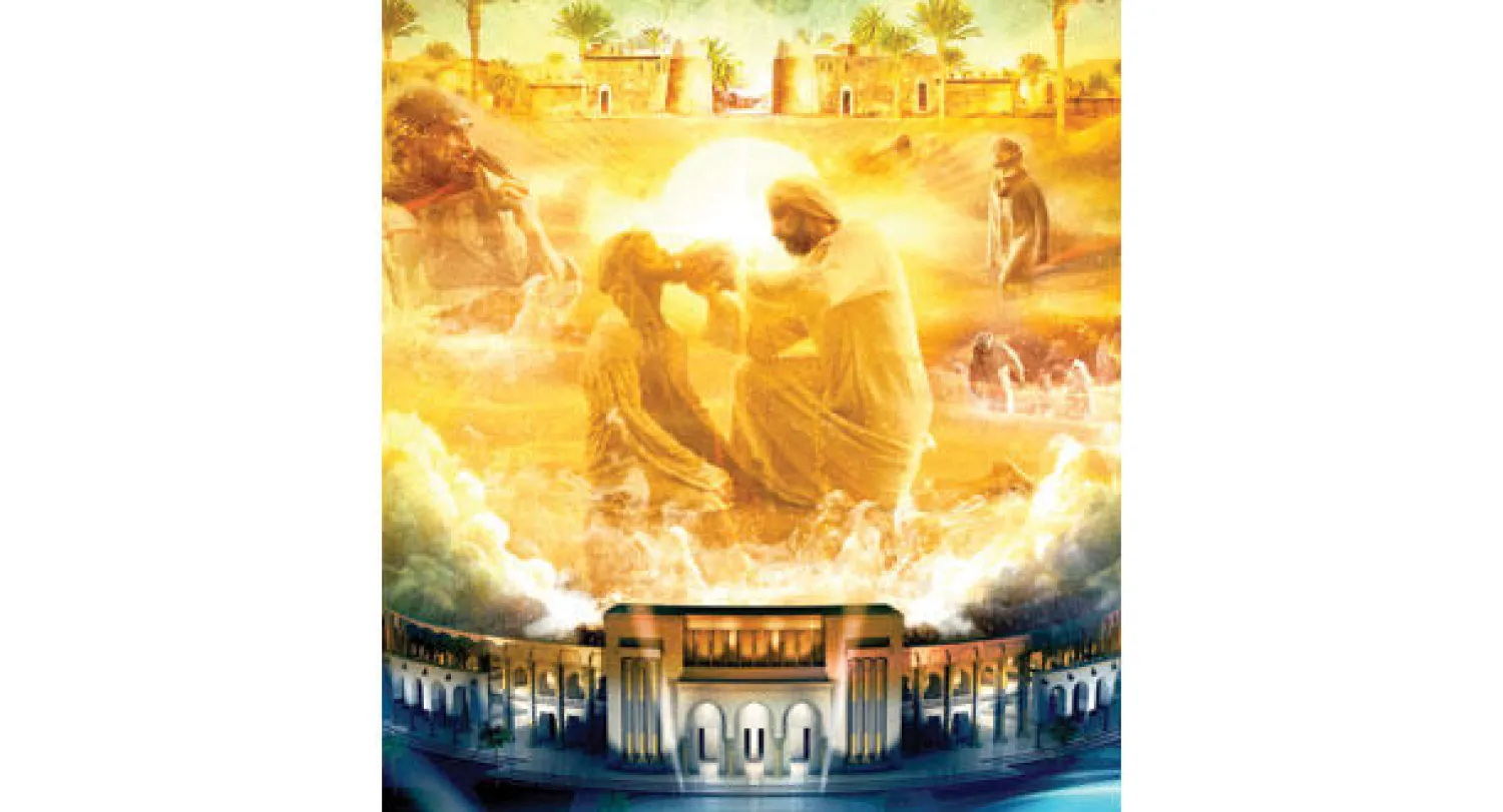 رسم تخيلي لمسرحية «عناقيد الضياء» التي ستدشن احتفالات الشارقة كعاصمة للثقافة الإسلامية («الشرق الأوسط»)