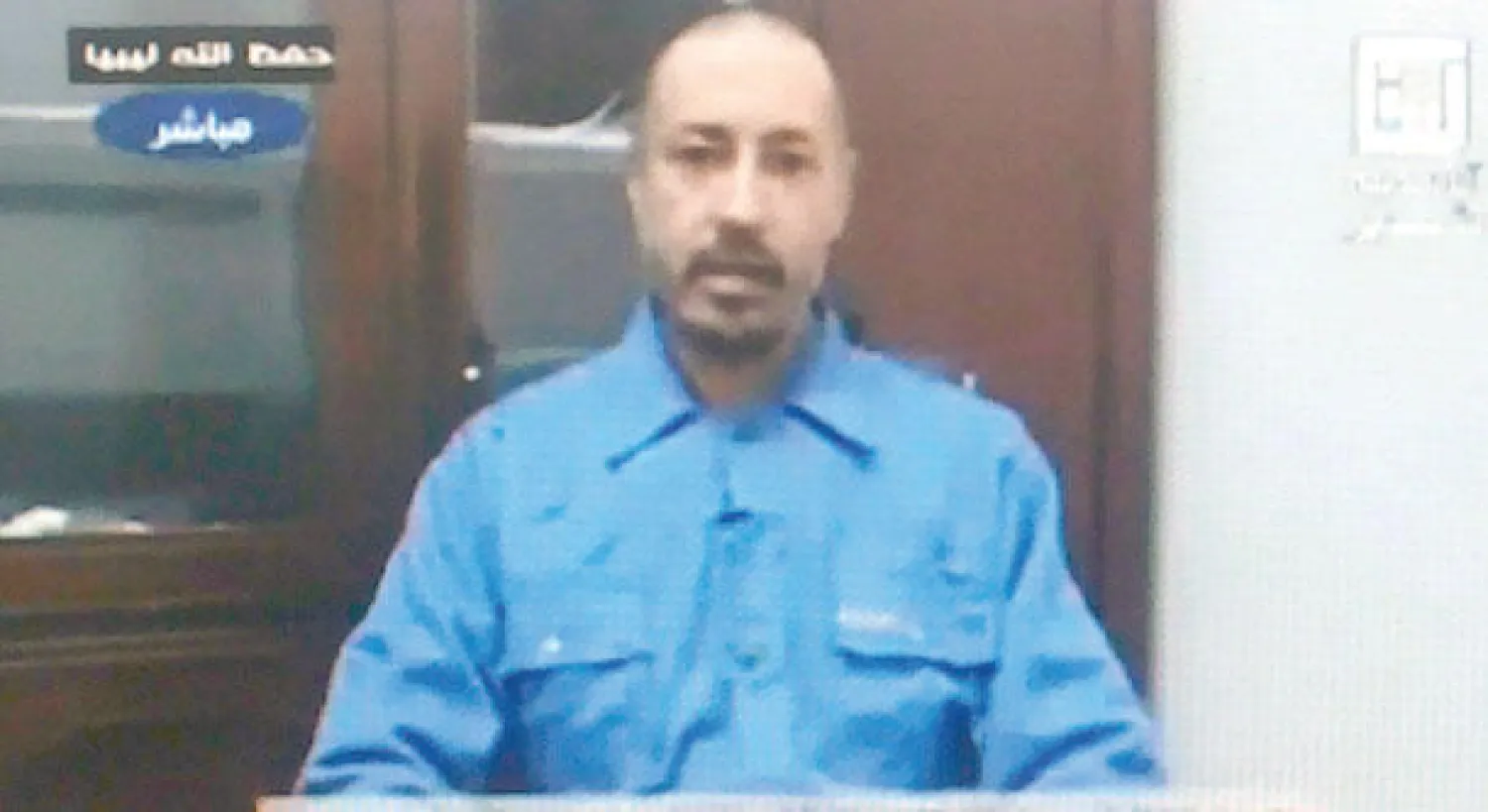 الساعدي في تسجيل مصور بثته قناة ليبيا الرسمية مساء أول أمس