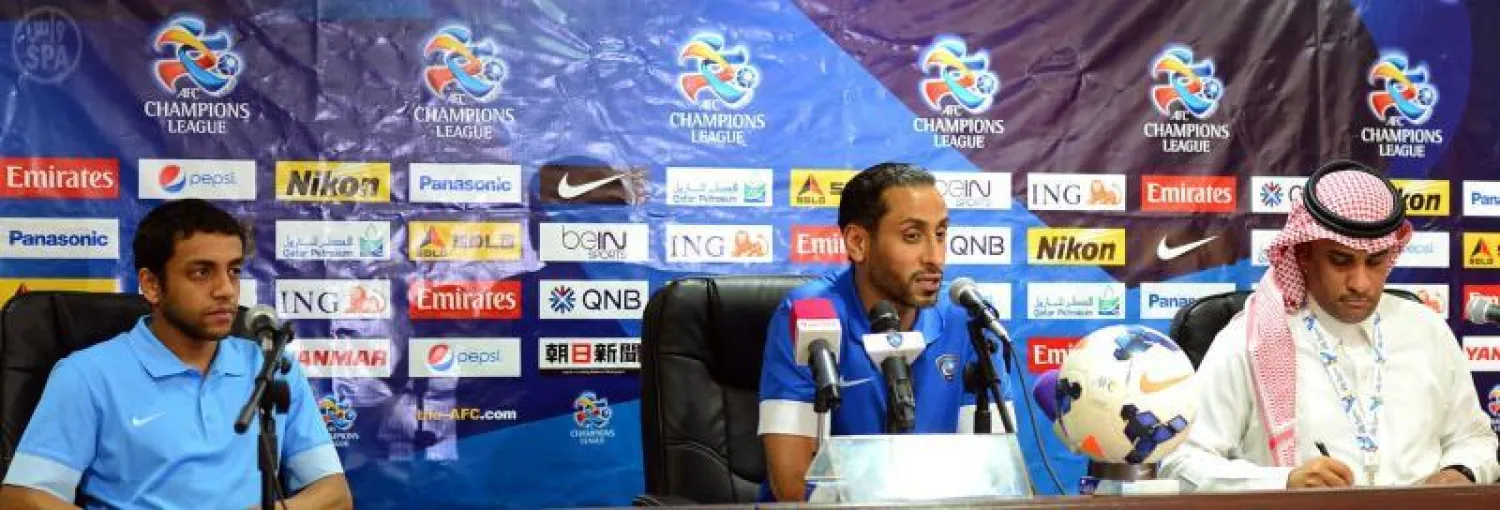 سامي الجابر مدرب نادي الهلال السعودي في مؤتمر صحافي حول مبارة السد القطري التي تجري غدا
