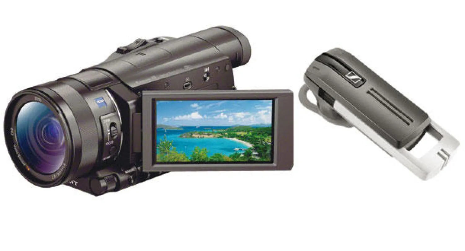 سماعة الرأس «بريزنس»  -  كاميرا فيديو «إيه إكس 100» من «سوني»