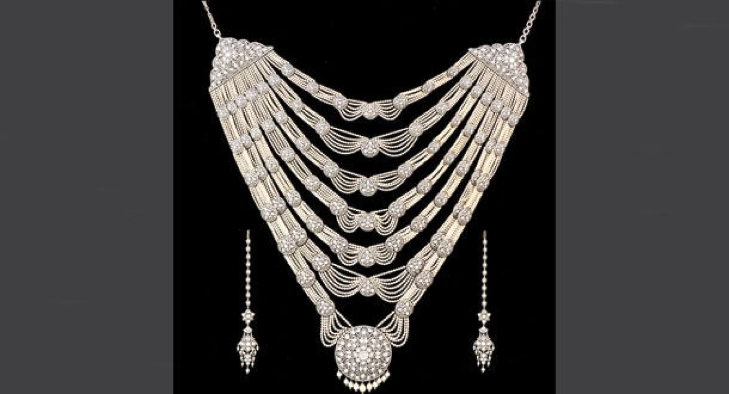 عقد وقرط للعروس