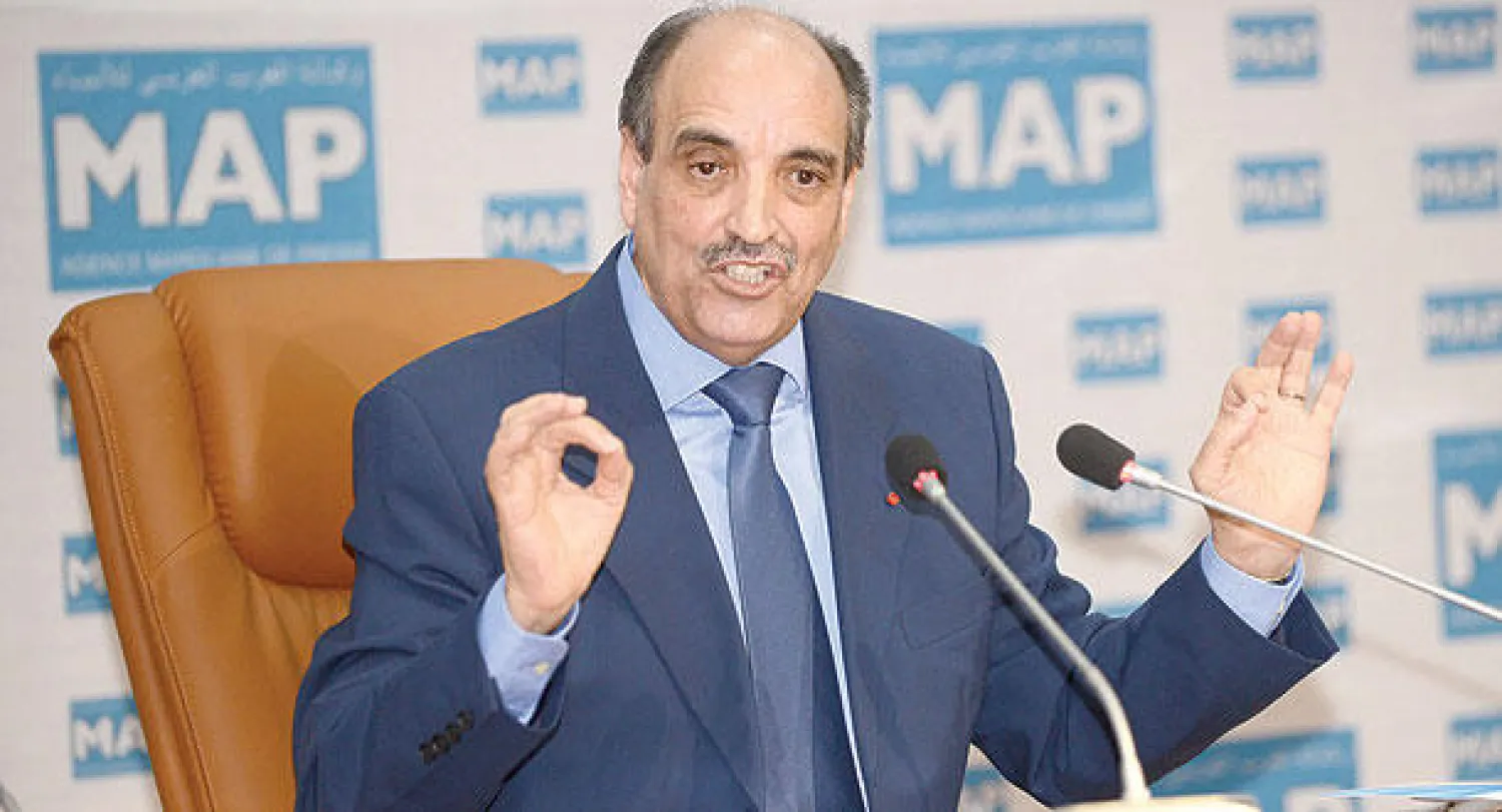 خليهن ولد الرشيد رئيس المجلس الاستشاري الملكي الصحراوي يتحدث في الرباط أمس (تصوير: مصطفى حبيس)