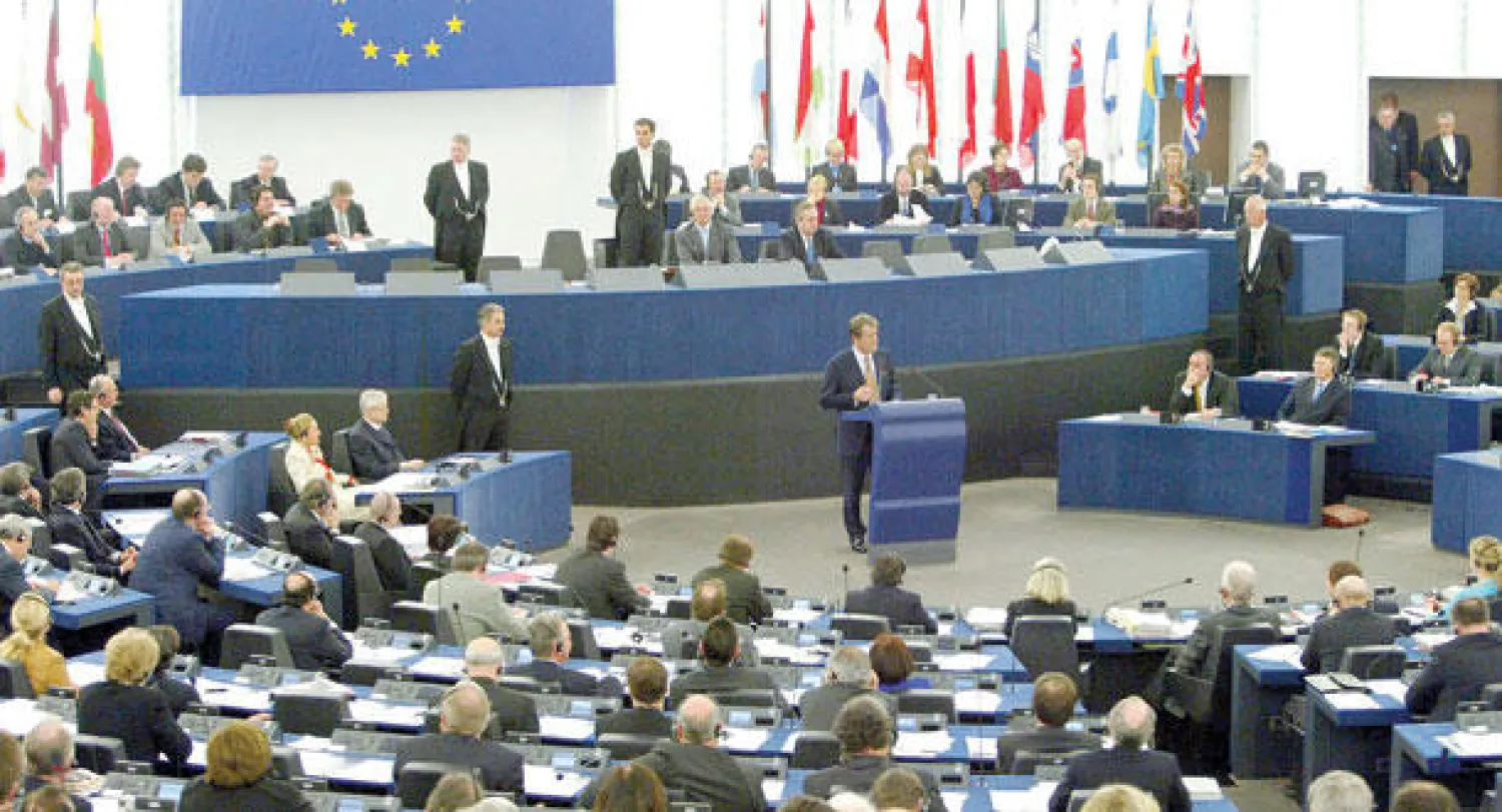 جانب من اجتماعات سابقة للبرلمان الأوروبي («الشرق الأوسط»)