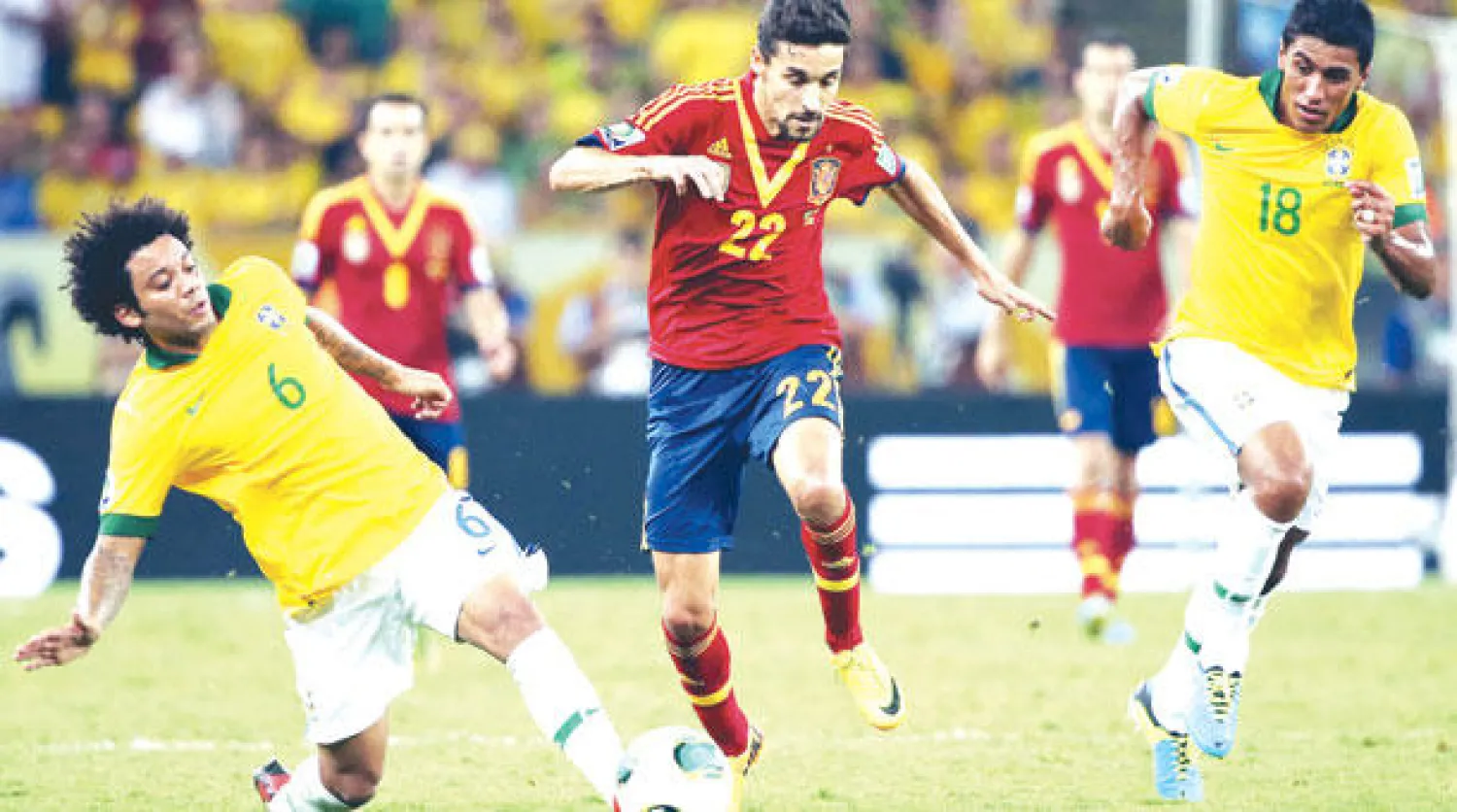 من مباراة البرازيل وإسبانيا في كأس القارات الأخيرة