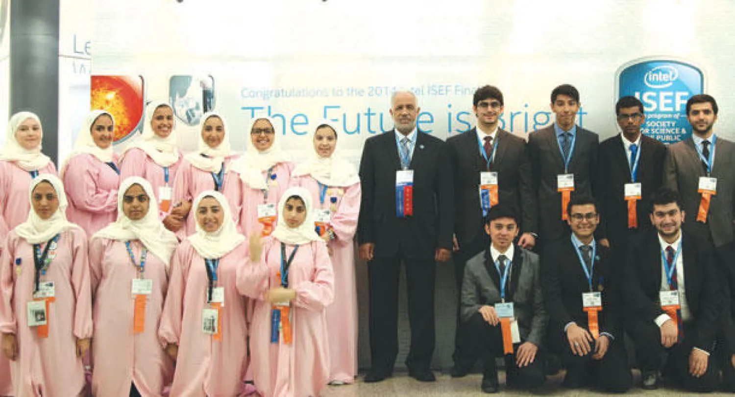 جانب من المشاركين في معرض إنتل الدولي للعلوم والهندسة («الشرق الأوسط»)