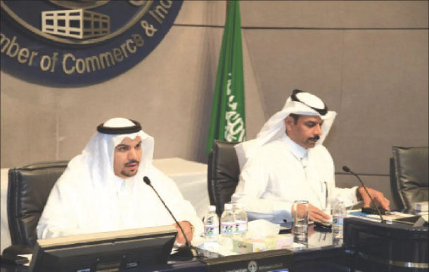 جانب من منصة فعالية المشروعات الصغيرة والمتوسطة بغرفة الرياض («الشرق الأوسط»)