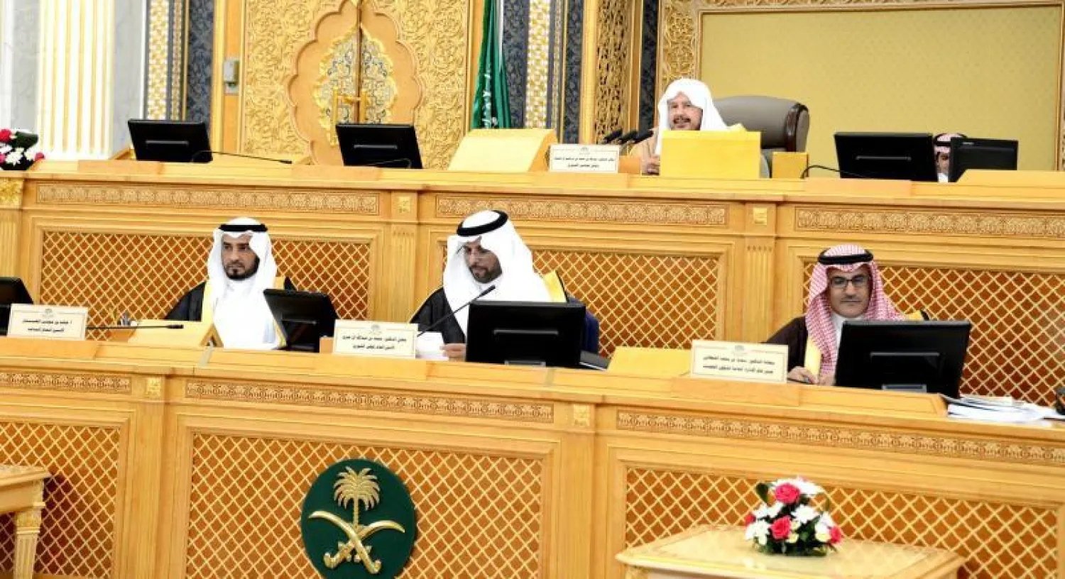 جانب من جلسة مجلس الشورى اليوم (الشرق الأوسط)