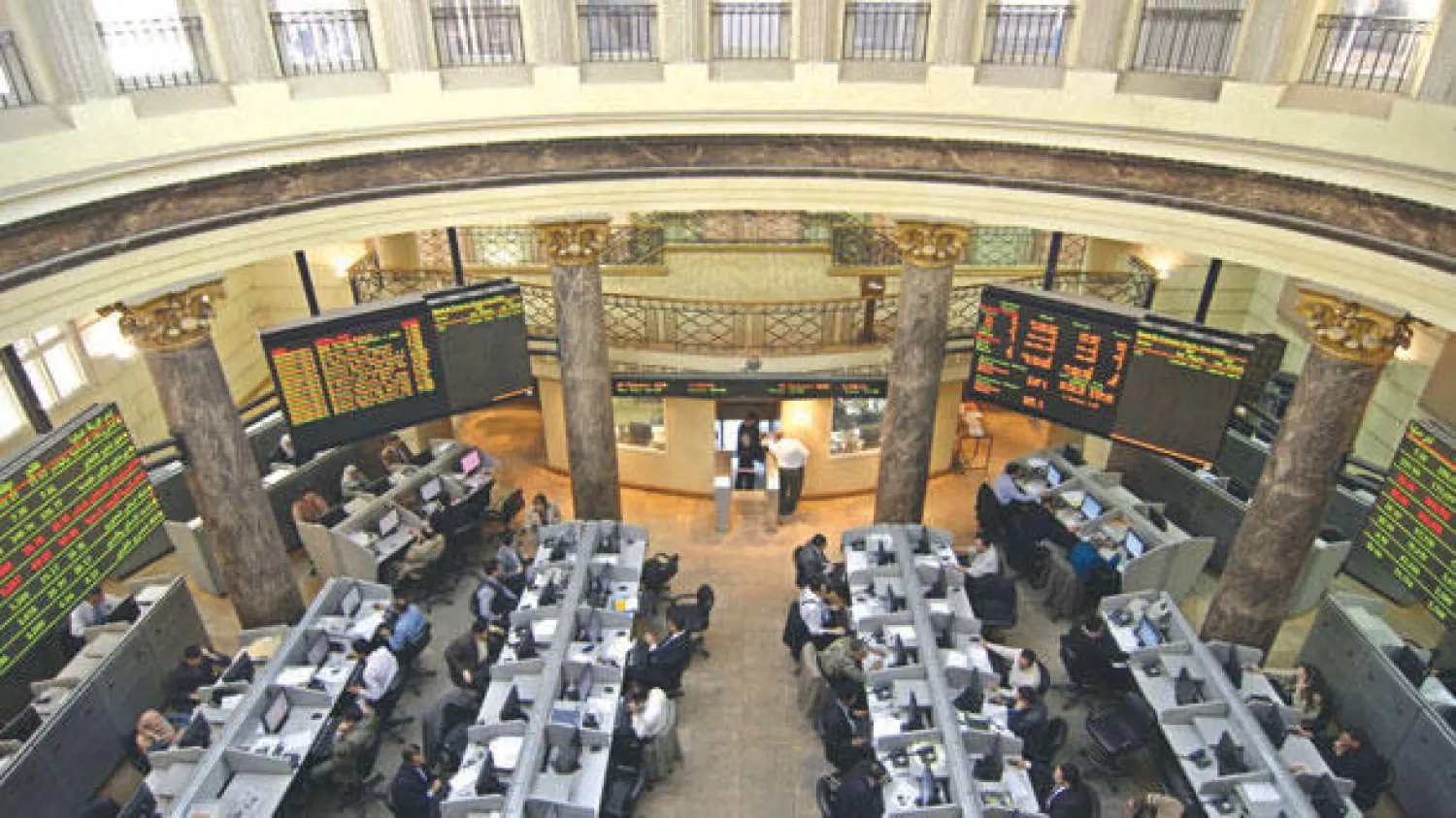 جانب من تداولات البورصة المصرية («الشرق الأوسط»)