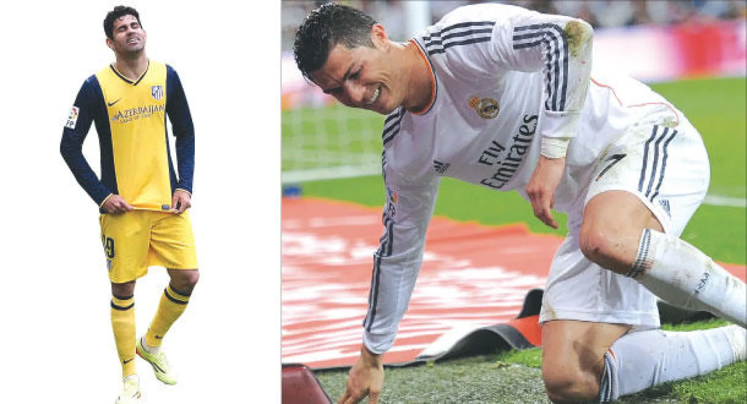 شكوك حول مشاركة رونالدو في صفوف الريـال  -  إصابة كوستا تعرض أتليتكو مدريد لضربة موجعة (أ.ف.ب)