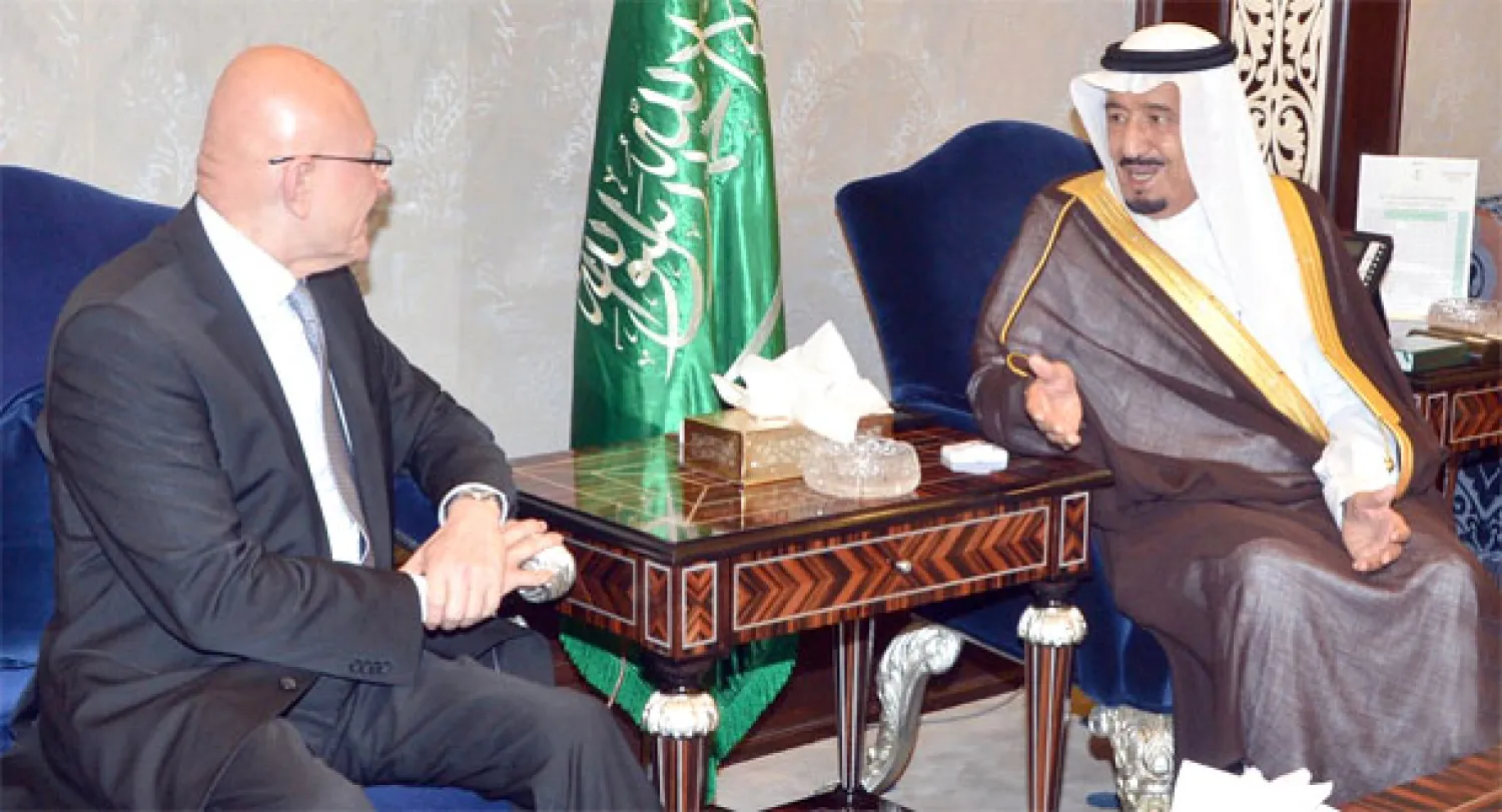 الأمير سلمان لدى استقباله رئيس وزراء لبنان اليوم في جدة - واس