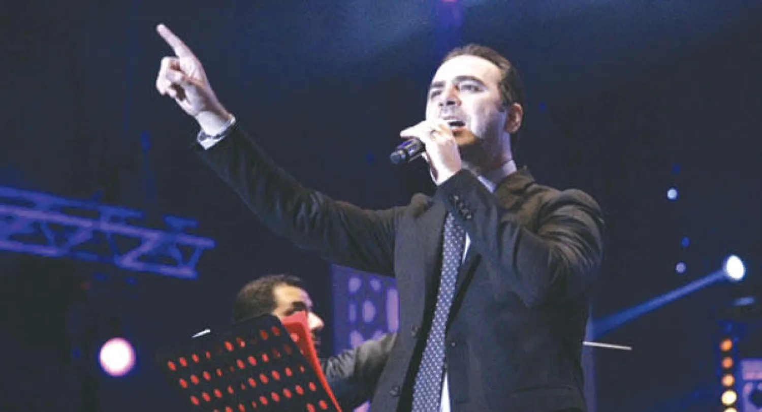 وائل جسار أثناء الحفل  (تصوير: مصطفى حبيس)