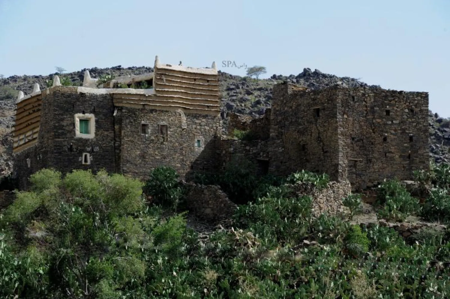 أحد المنازل بجبال عسير في جنوب السعودية