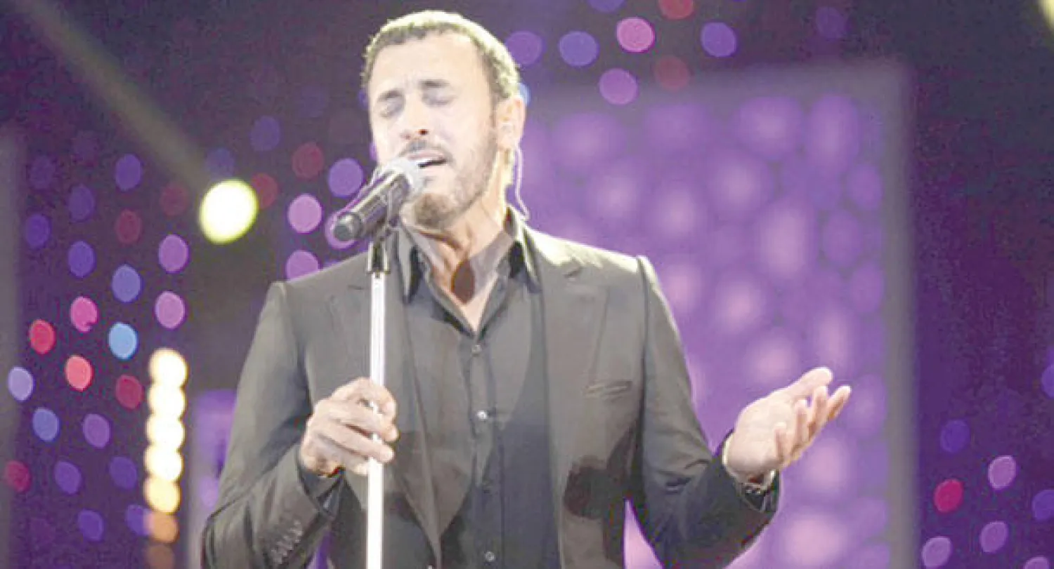 كاظم الساهر خلال حفل ضمن مهرجان موازين  (تصوير: مصطفى حبيس)