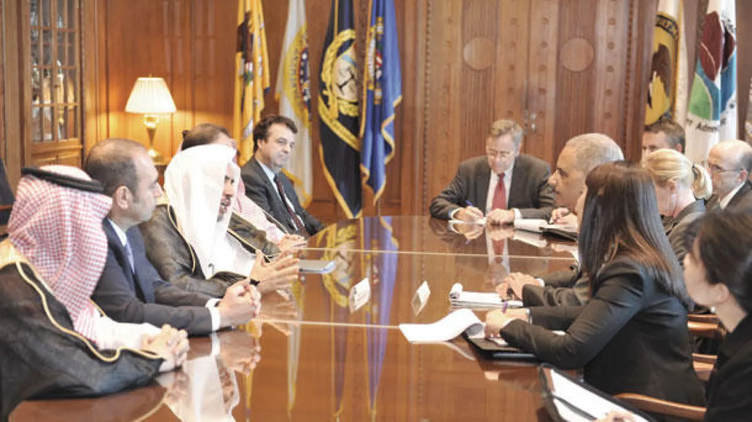 وزير العدل السعودي خلال إحدى المناقشات في زيارته الأخيرة لأميركا (واس)