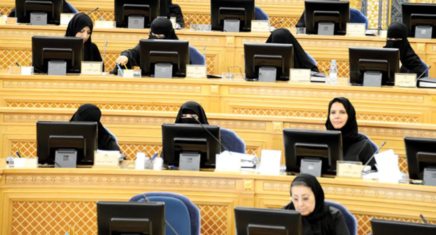 جانب من جلسة الشورى التي انعقدت أمس («الشرق الأوسط») 