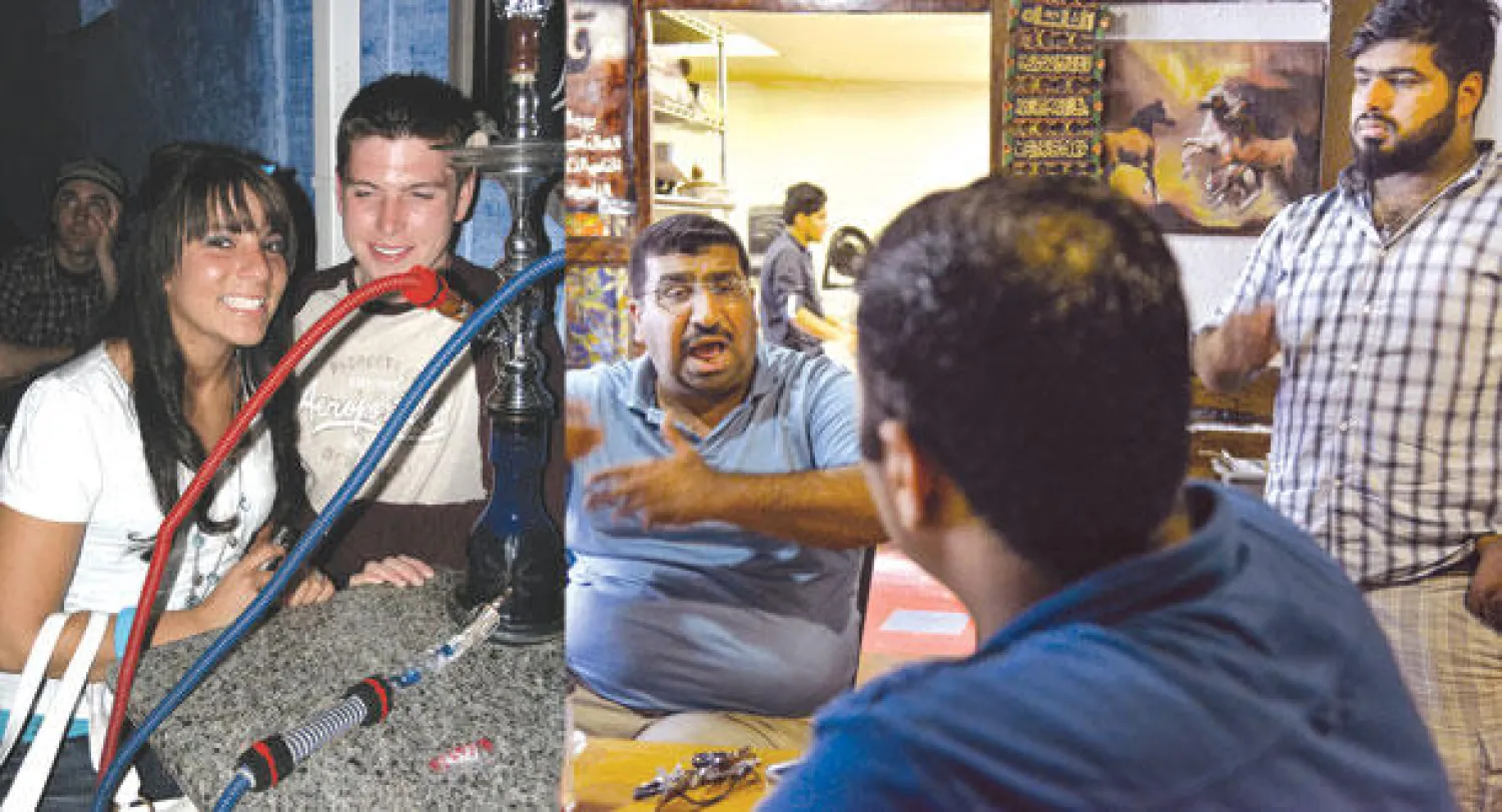 عراقيون يتحدثون عما يجري في الوطن الأم  -  النرجيلة في مقهى سندباد
