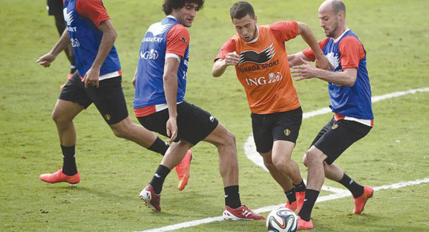 فيلايني خلال مشاركته في أحد تدريبات بلجيكا