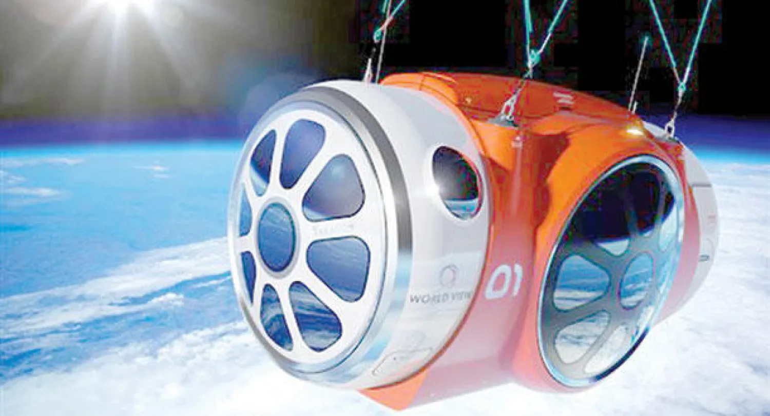 صورة تخيلية لكبسولة المنطاد السياحي الفضائي