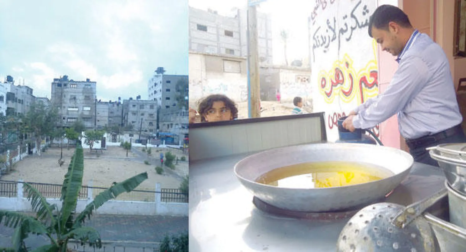 مطعم زهرة  (خاص ب«الشرق الأوسط»)  -  جانب من حي الأمل في مدينة خان يونس بقطاع غزة