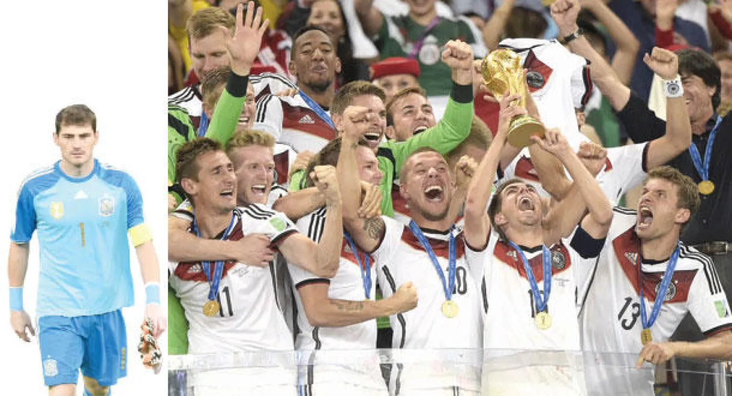 (المنتخب الألماني قفز إلى الصدارة (أ.ف.ب)  -  كاسياس يغادر الملعب والمونديال (أ.ف.ب)