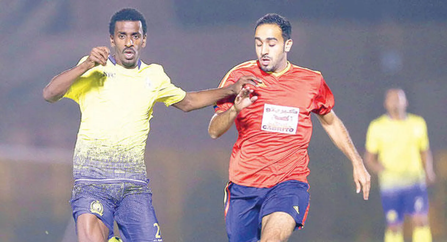 من مباراة النصر الودية أمام الحزم التي خسرها بهدفين