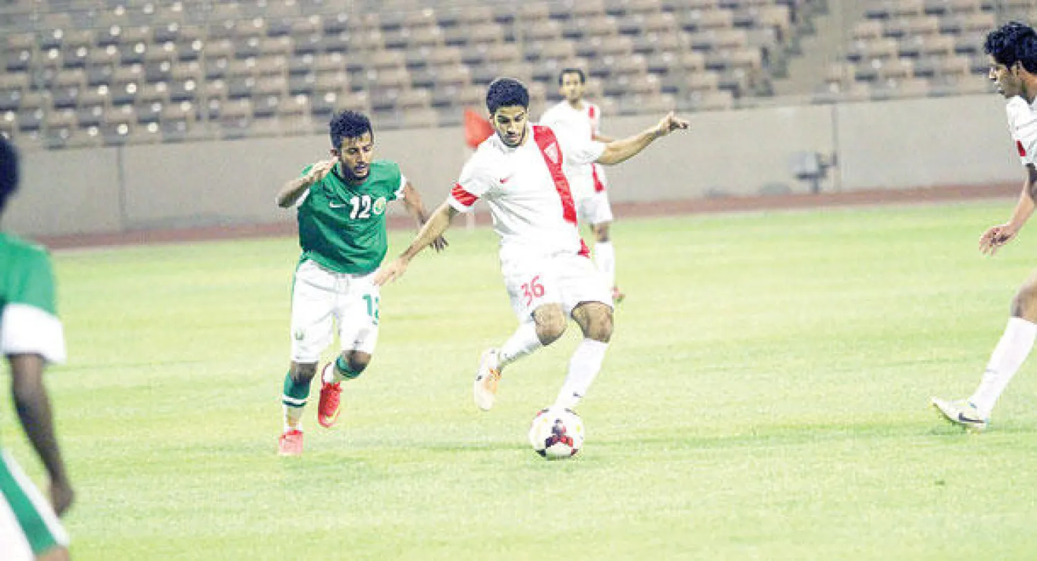 من مباراة المنتخب السعودي الأولمبي أمام الوحدة