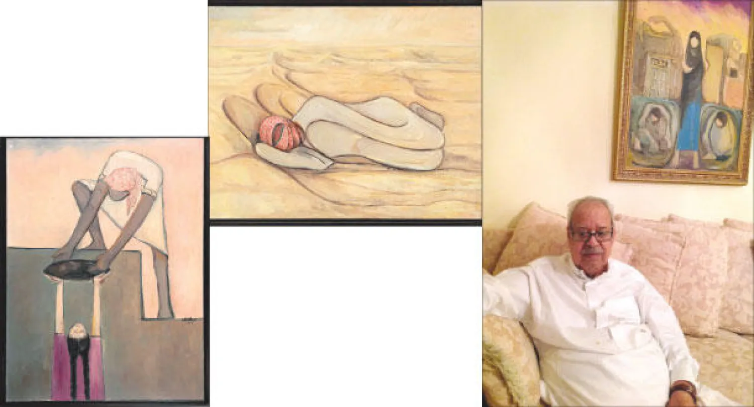 اليحيا في منزله في الربع الأول من هذا العام  -  لوحة رقم 2 «انتماء»  -  لوحة «بناء»