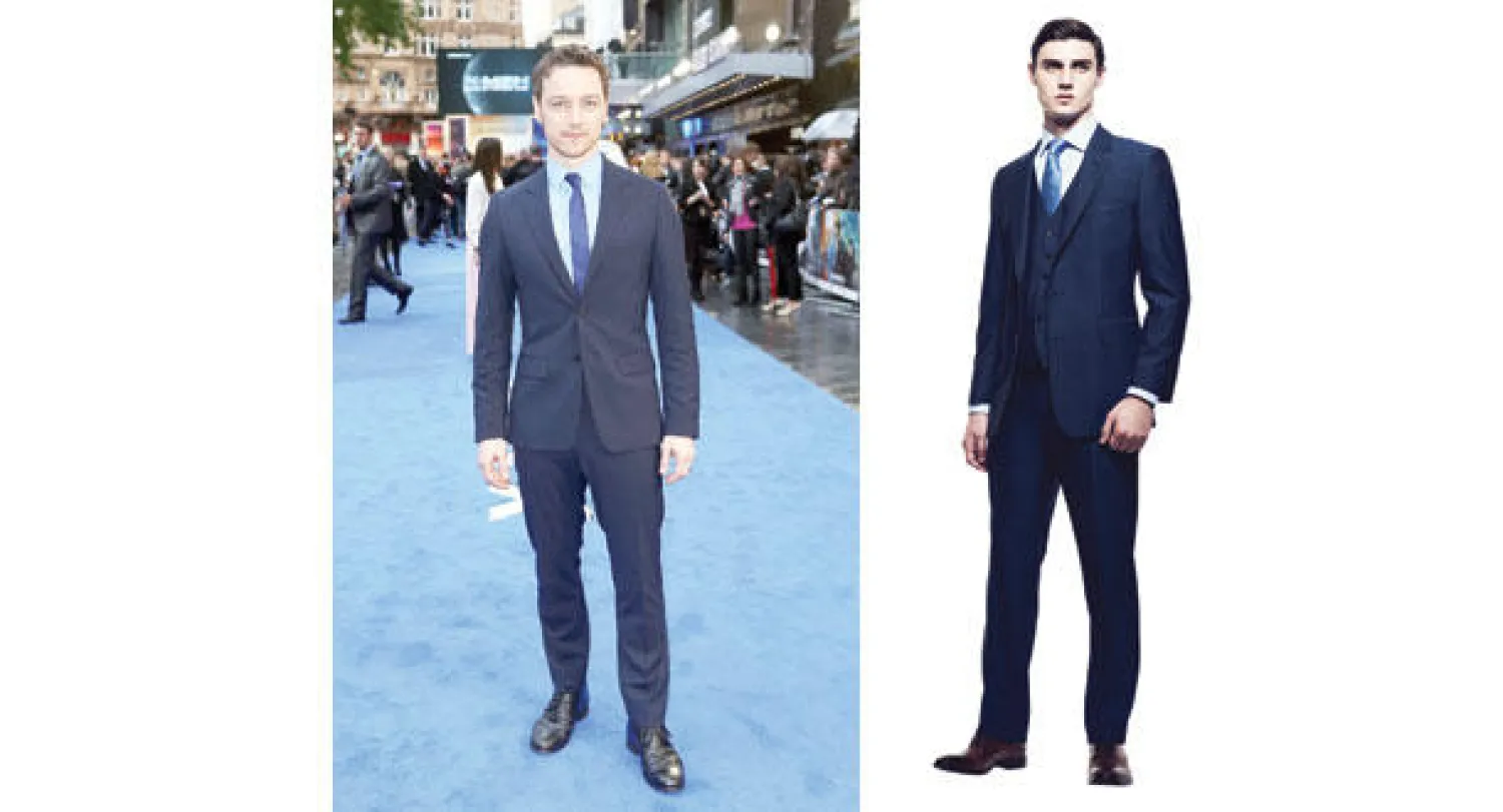 بدلة من محلات «دبينهامز»  -  الممثل جيمس ماكفوي وبدلة من «برادا»