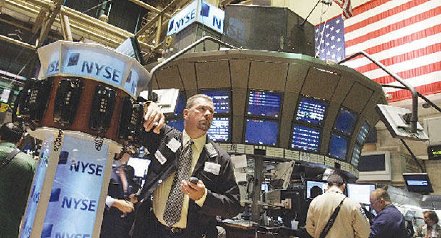 جانب من التداولات في بورصة نيويورك («الشرق الأوسط»)