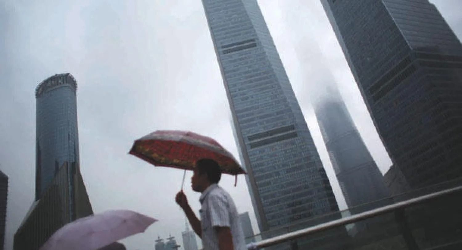 جانب من الوسط المالي لمدينة شنغهاي، القلب النابض للاقتصاد الصيني (رويترز)