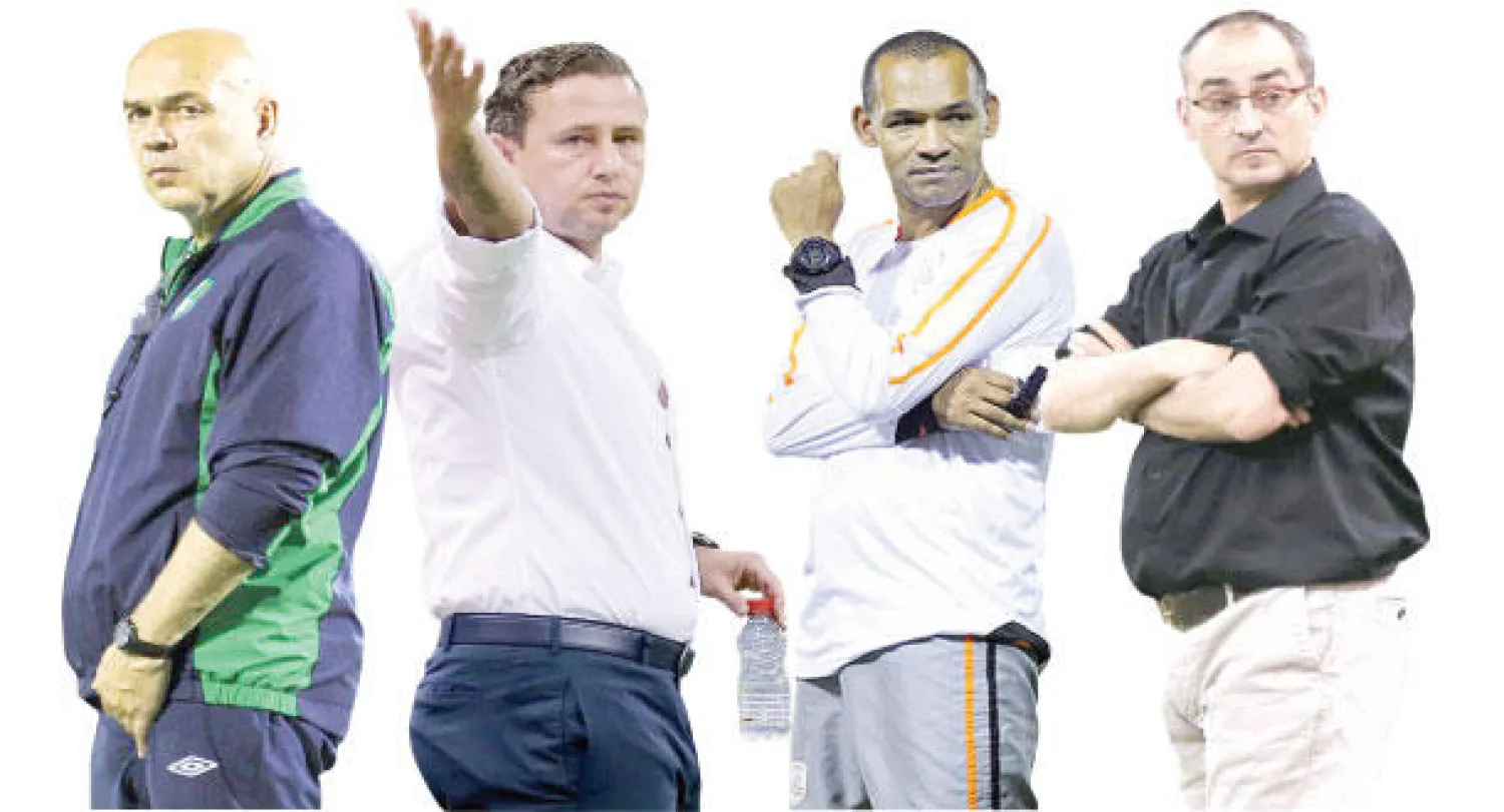 كانيدا مدرب النصر   -  مورايس مدرب الشباب  -  ريغيكامبف مدرب الهلال  -  غروس مدب الأهلي