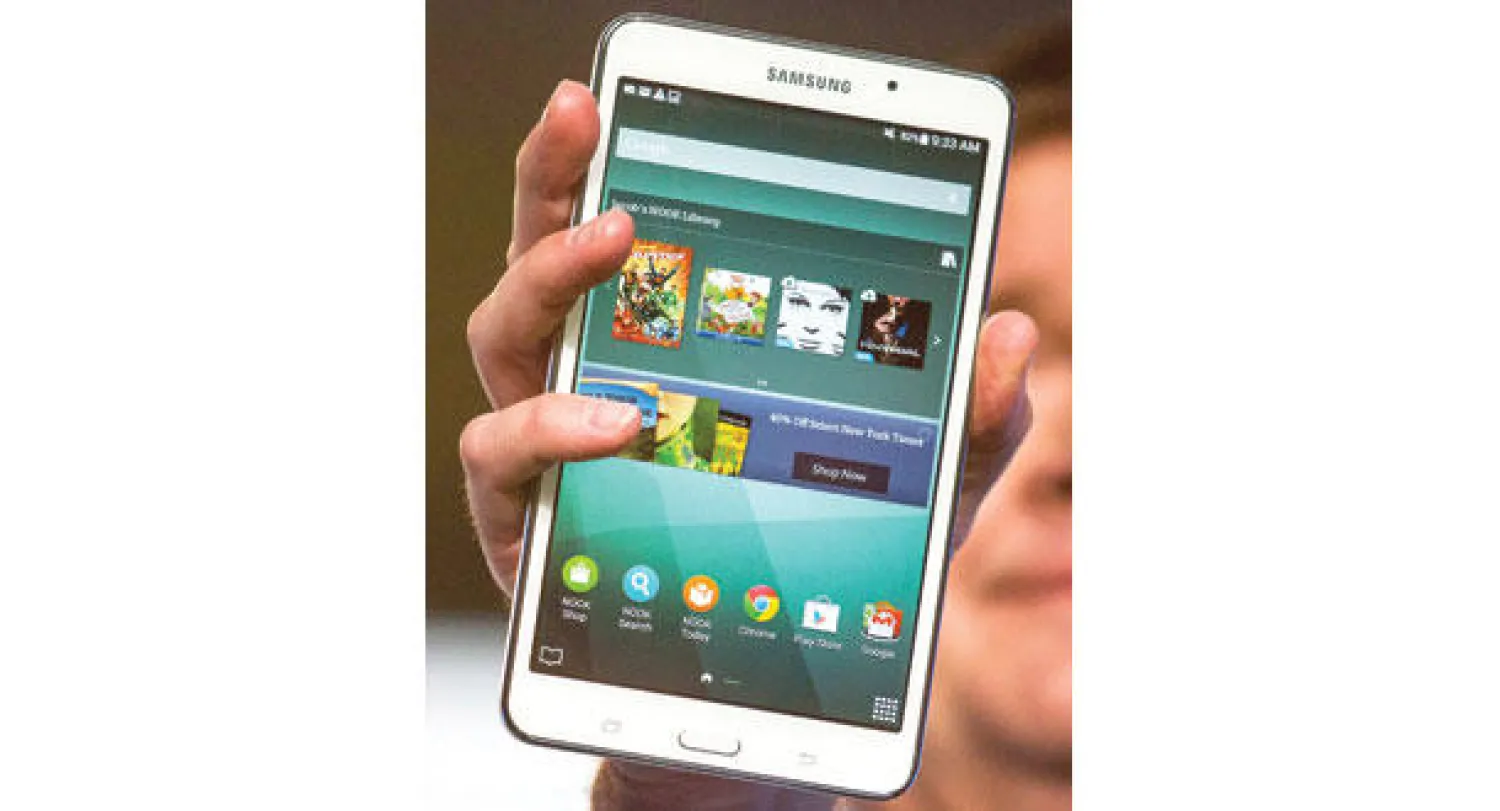 الجهاز الجديد خلال عرضه  في مدينة نيويورك (أ.ف.ب)