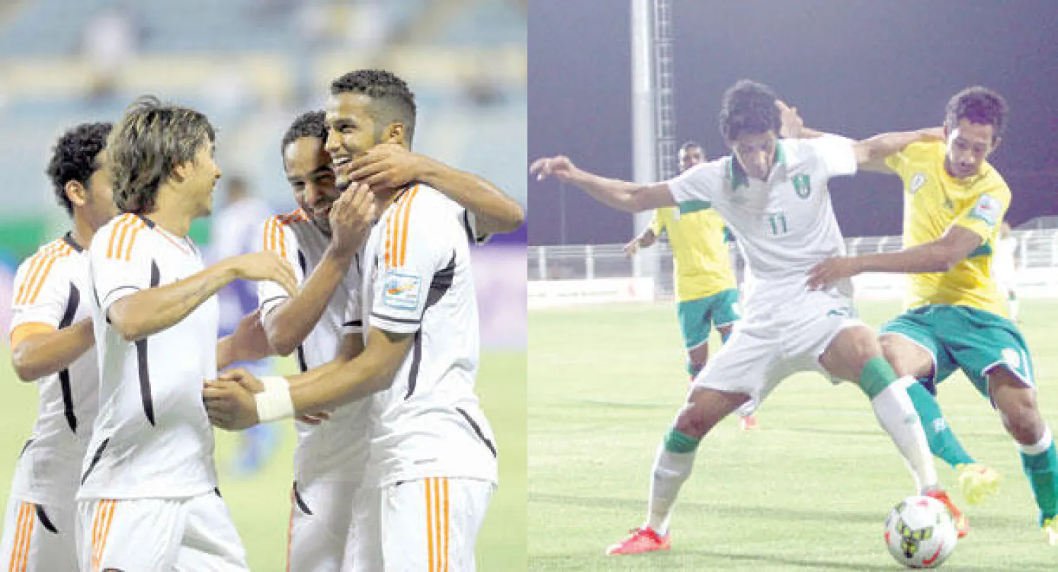 من مباراة الأهلي ونجران في دوري المحترفين السعودي أمس  -  نايف هزازي يحتفل بهدفه في مرمى الفتح (تصوير: عيسى الدبيسي)