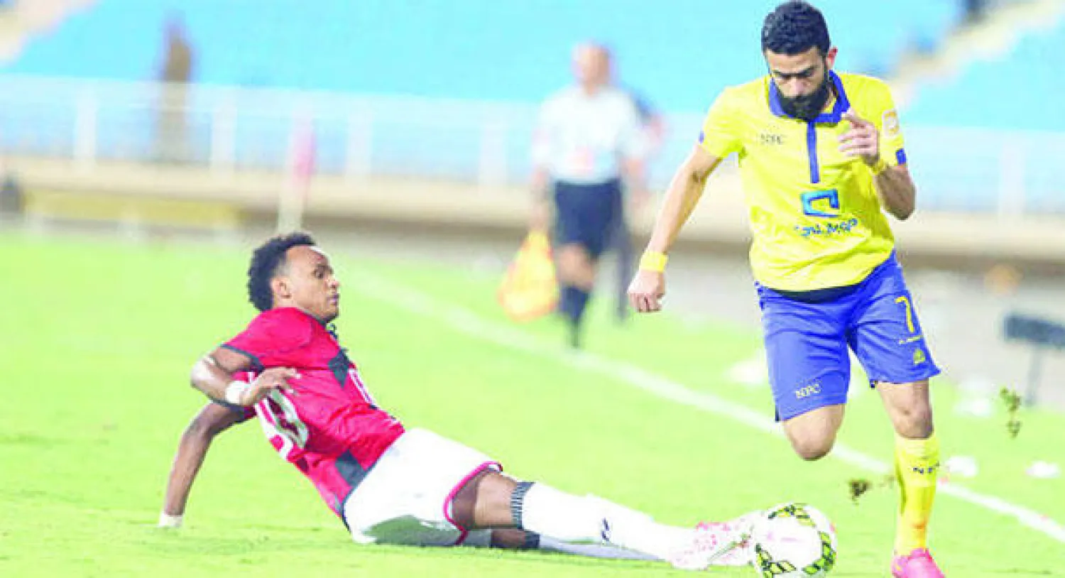 من مباراة النصر والرائد الأخيرة في دوري المحترفين السعودي (تصوير: عبد العزيز النومان)