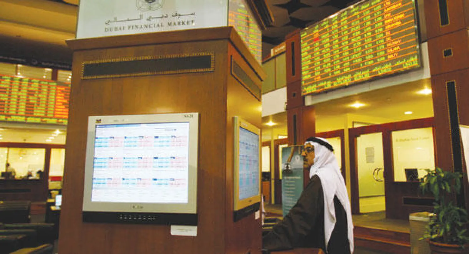 جانب من تداولات بورصة دبي (رويترز)