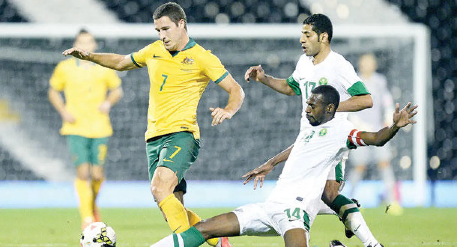 من مباراة المنتخب السعودي وأستراليا أول من أمس