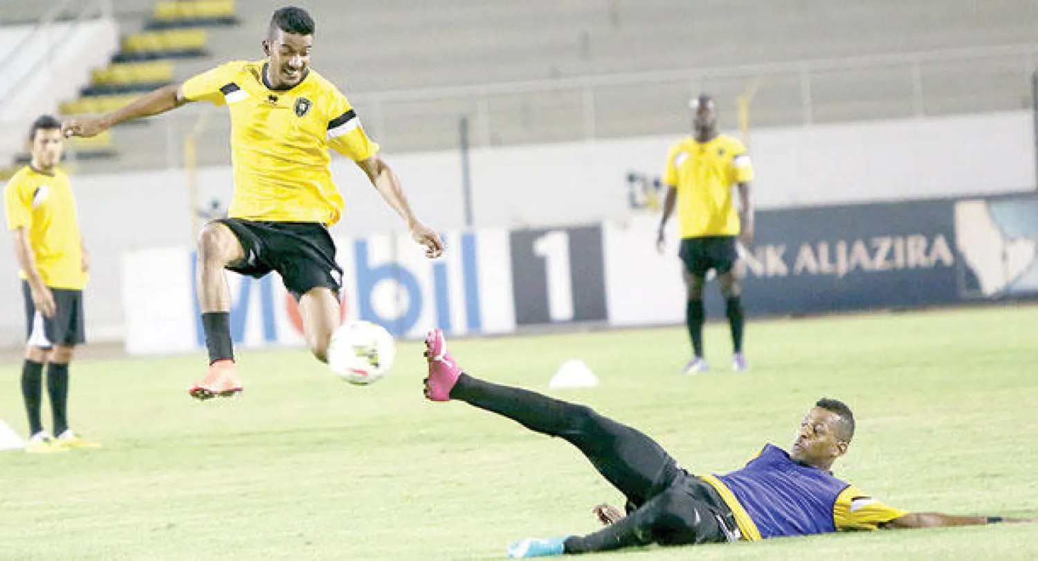 من تدريبات الاتحاد الأخيرة استعدادا لاستئناف منافسات الدوري السعودي